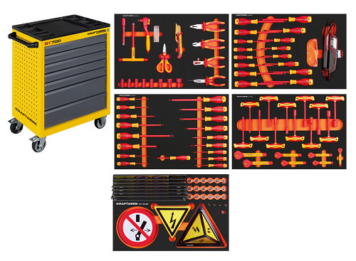 Carro de ferramenta BASIC LINE VDE BT700,  7 gavetas, 116 peças